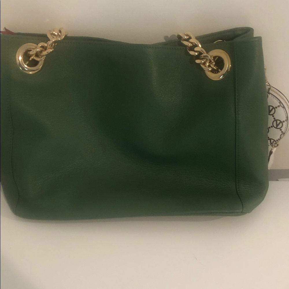 Valentino By Mario Valentino Luisa Diamond Leather Shoulder Bag, Green - Picture 2 of 4